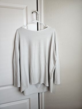 White Stripe Lululemon Back In Action Long Sleeve